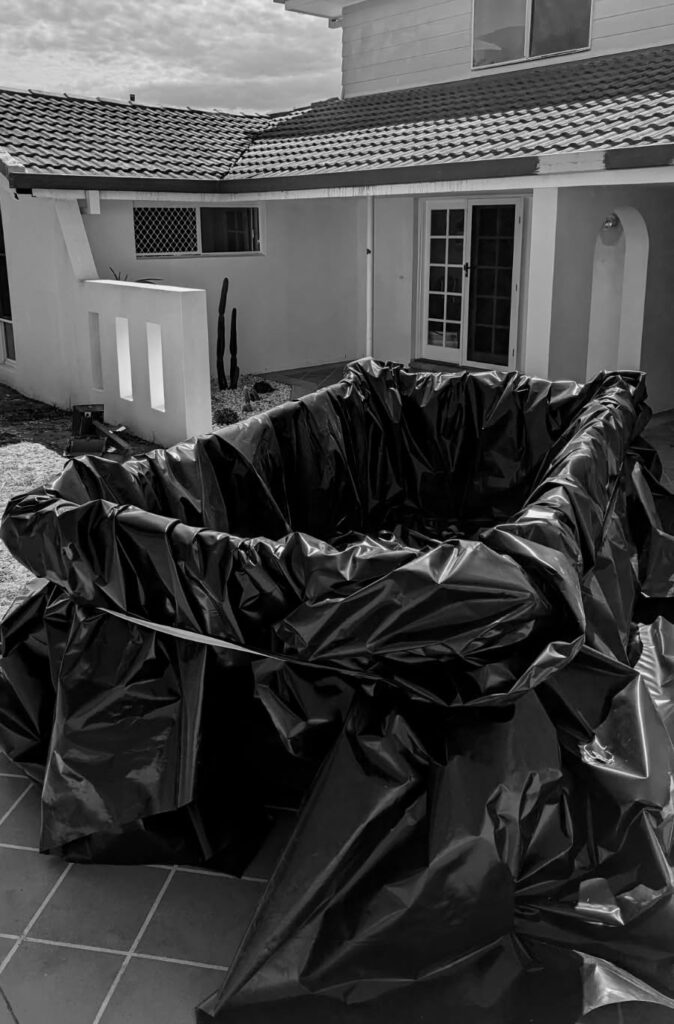 Lined asbestos skip bin
